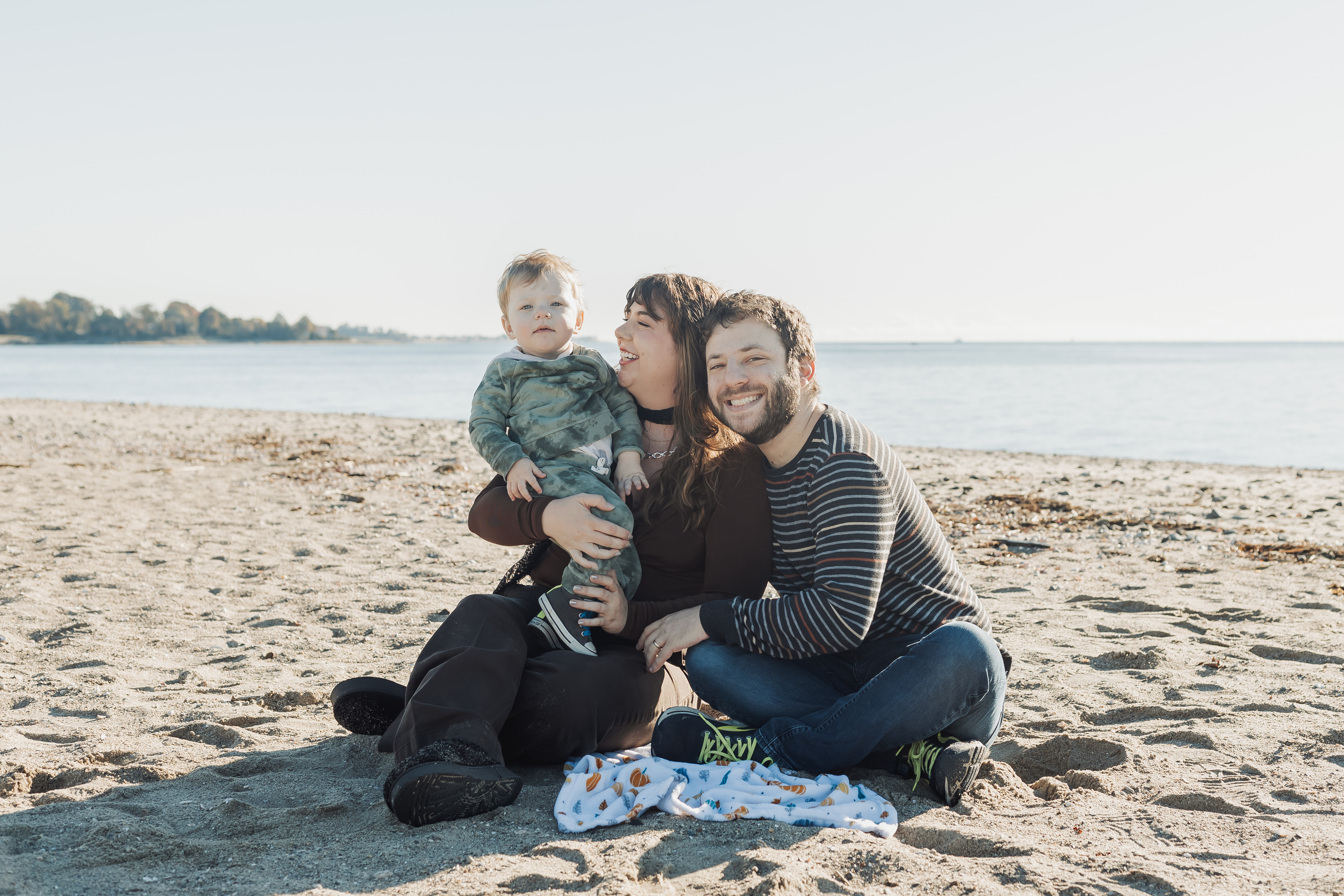 The Schneider Family on Bainbridge Island Beach